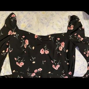 H&M Fit & Flare/Smock-Detail Dress, Floral